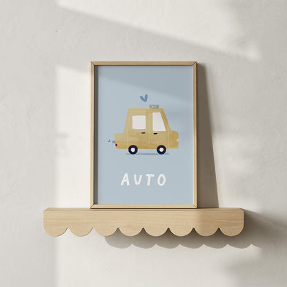 Woorden poster pastel: Auto
