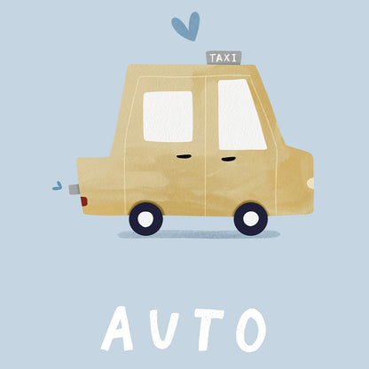 Woorden poster pastel: Auto