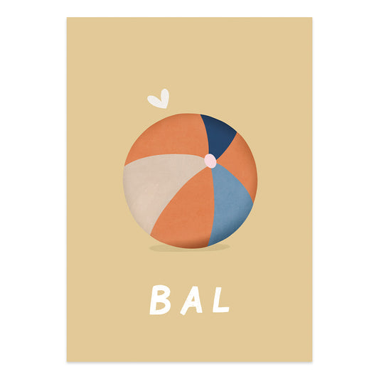 Woorden poster pastel: Bal