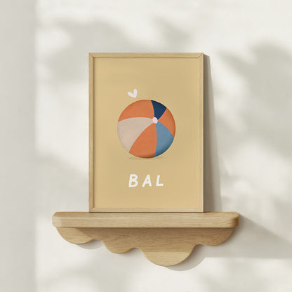 Woorden poster pastel: Bal