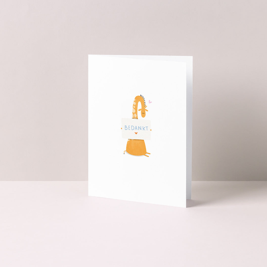 Gevouwen kaart: Bedankt Giraf