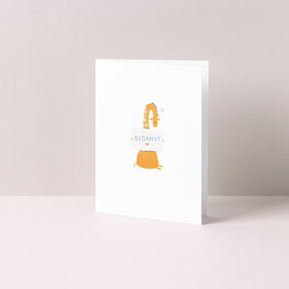 Gevouwen kaart: Bedankt Giraf