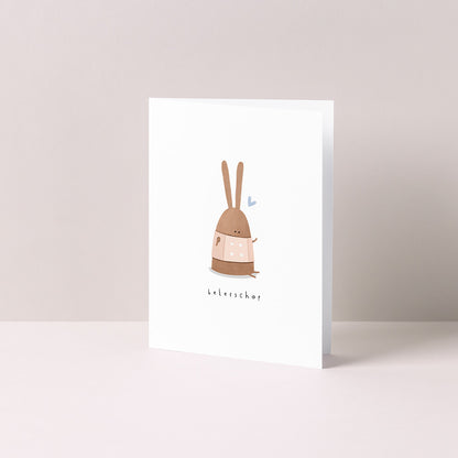 Gevouwen kaart: Beterschap konijn