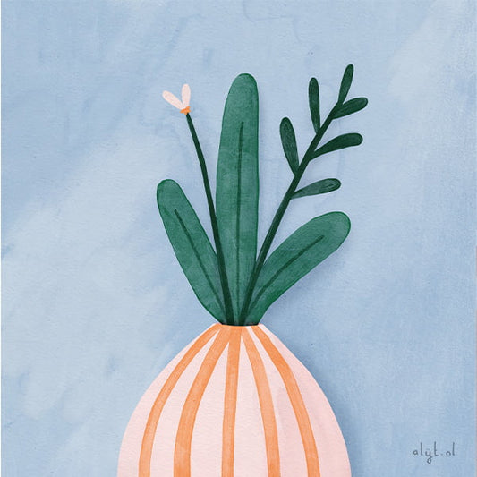 A4 Poster - Bloemenvaas Blauw