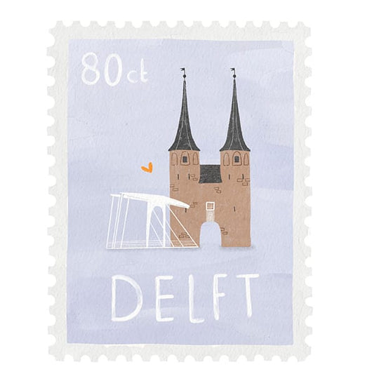 A4 Poster - postzegel Delft