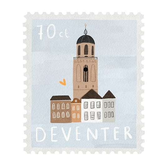 A4 Poster - postzegel Deventer
