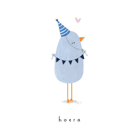 Gevouwen kaart: Feestvogeltje