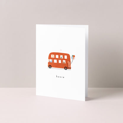 Gevouwen kaart: Feestbus