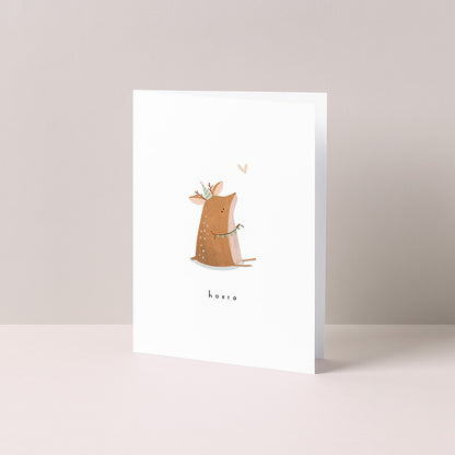 Gevouwen kaart: Feestelijke hertje