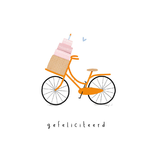 Gevouwen kaart: Feestfietsje