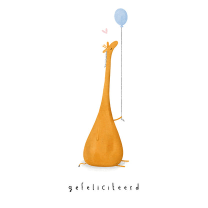 Gevouwen kaart: Feest Giraf