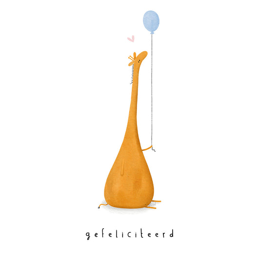 Gevouwen kaart: Feest Giraf