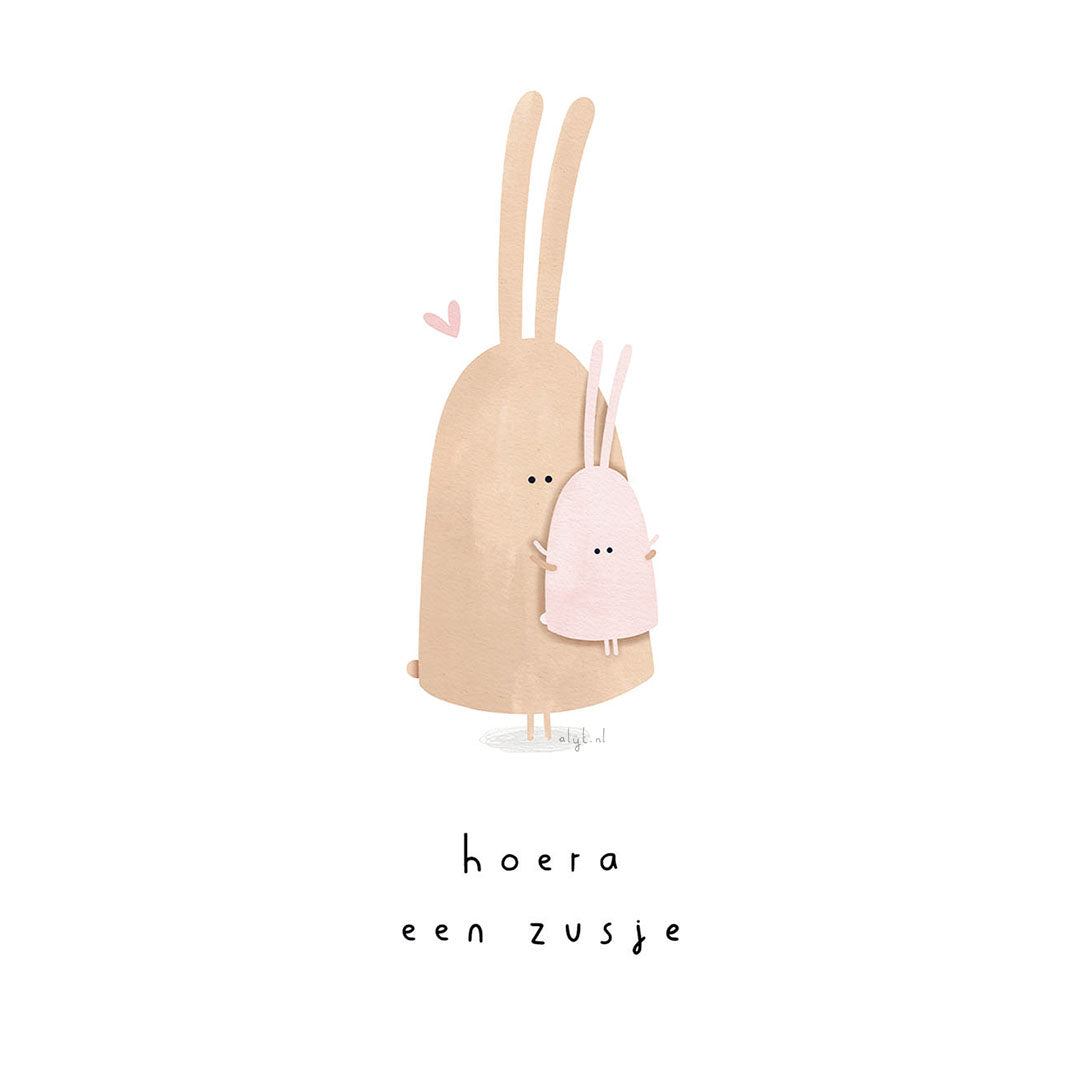 Kaartje hoera een zusje