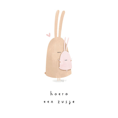 Kaartje hoera een zusje