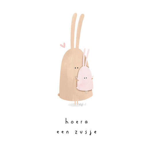 Kaartje hoera een zusje