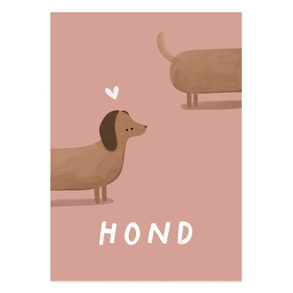 Woorden poster pastel: Hond