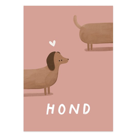 Woorden poster pastel: Hond