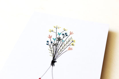 Kaartje bosje bloemen