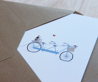 Gevouwen kaart: Trouwfiets