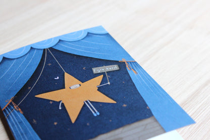 Gevouwen kerstkaart Kerstster