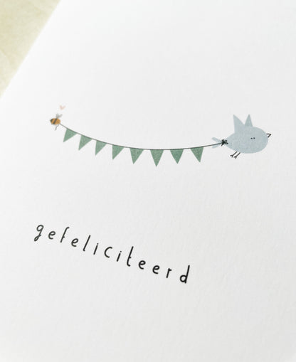 Gevouwen kaart: Vogelfelicitatie