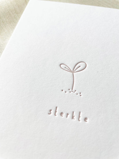 Troostkaart Letterpress Plantje