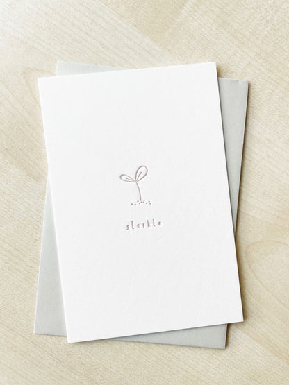 Troostkaart Letterpress Plantje