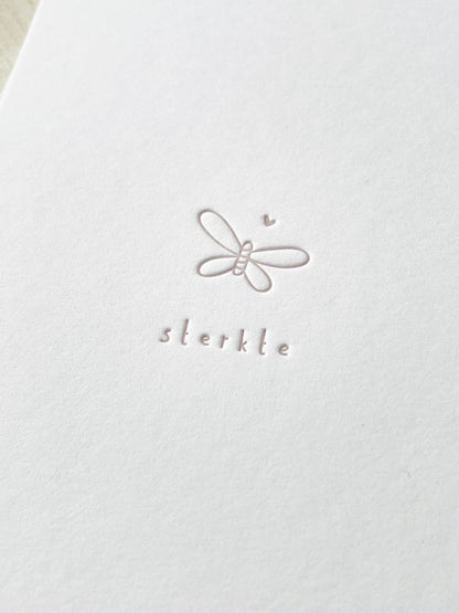 Troostkaart Letterpress Vlinder
