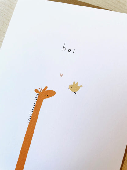 Gevouwen kaart: Hoi vogeltje