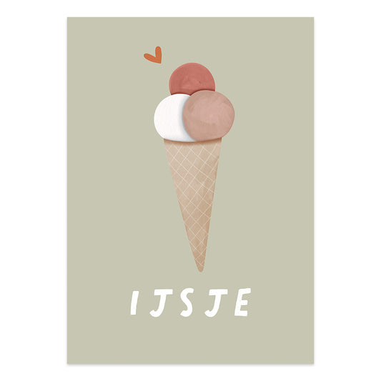 Woorden poster pastel: IJsje meisje