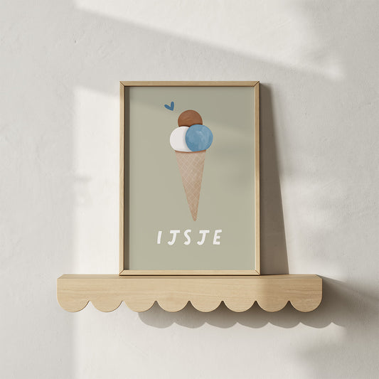 Woorden poster pastel: IJsje jongen