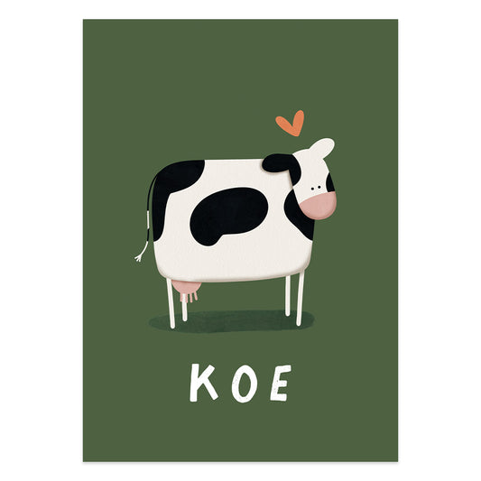 Woorden poster pastel: Koe