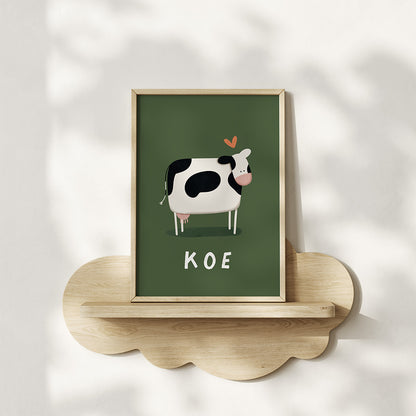 Woorden poster pastel: Koe