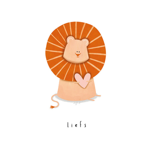 Gevouwen kaart: Lief leeuwtje