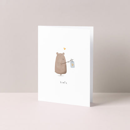 Gevouwen kaart: Liefs beertje