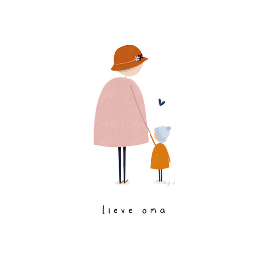 Gevouwen kaart: Lieve oma