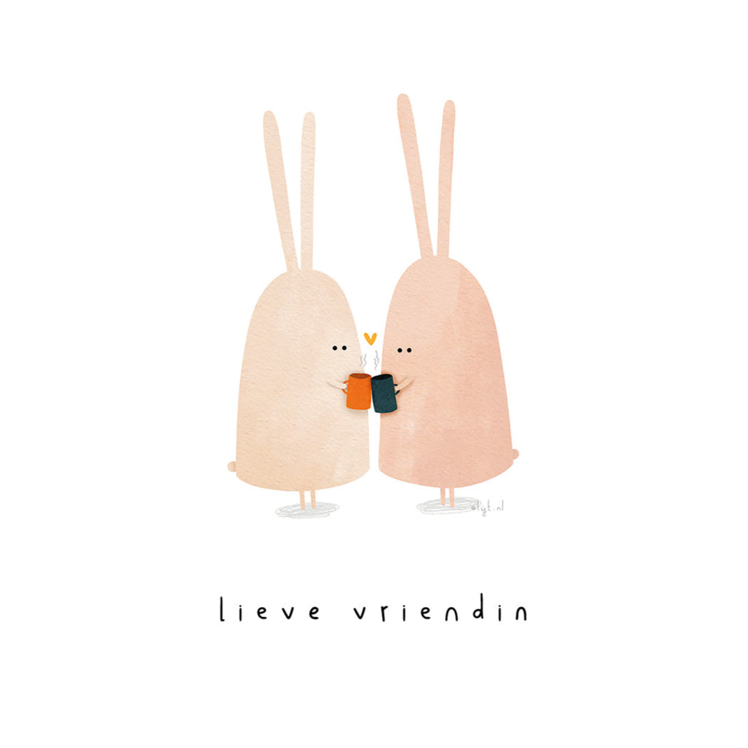 Gevouwen kaart: Lieve vriendin