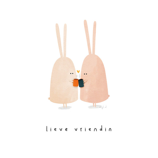 Gevouwen kaart: Lieve vriendin