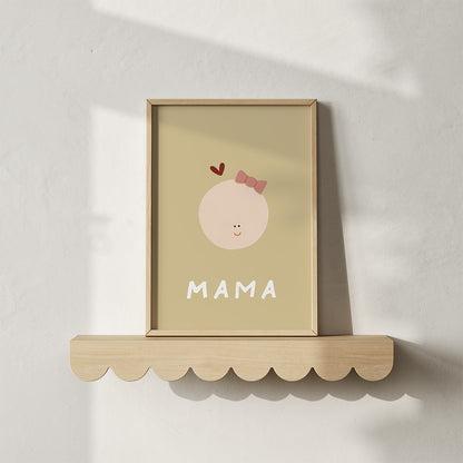 Woorden poster pastel: Mama