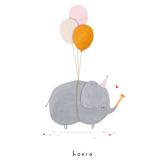 Kaartje Feestend Olifantje