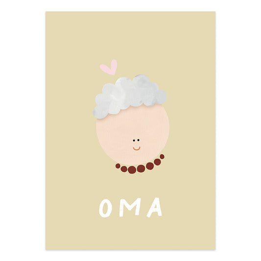 Woorden poster pastel: Oma