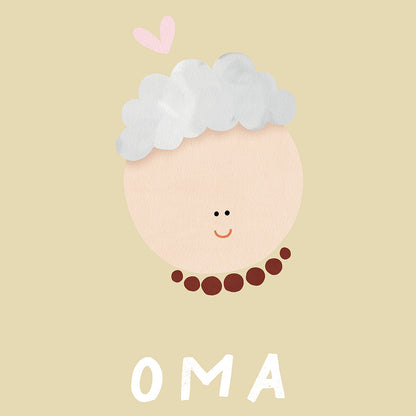 Woorden poster pastel: Oma