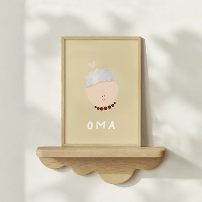 Woorden poster pastel: Oma
