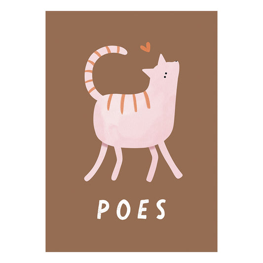 Woorden poster pastel: Poes