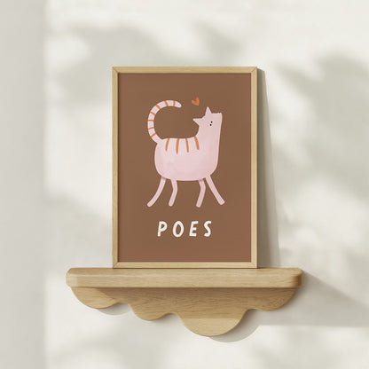 Woorden poster pastel: Poes