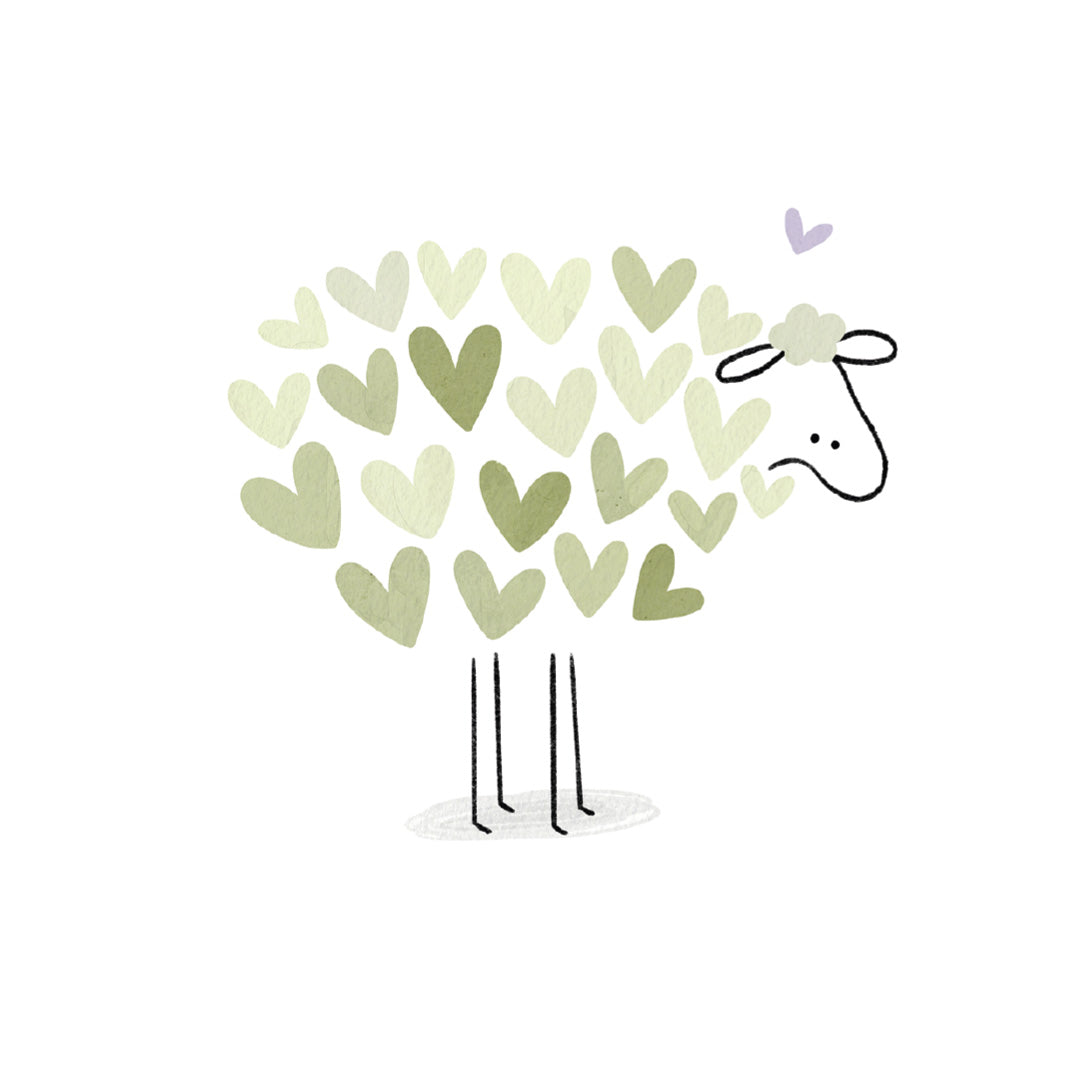 Gevouwen kaart: Groen schaapje