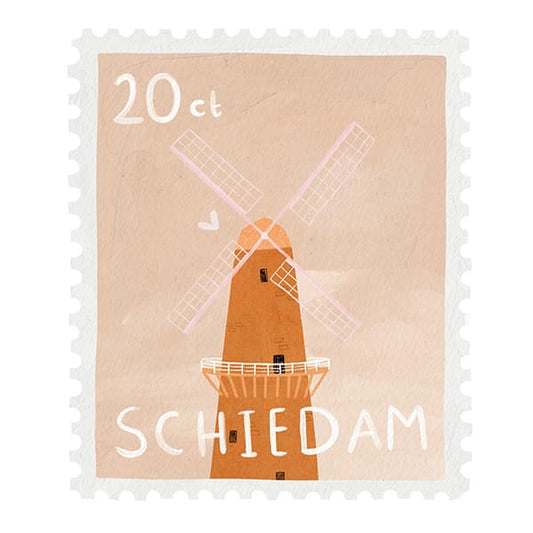 A4 Poster - postzegel Schiedam