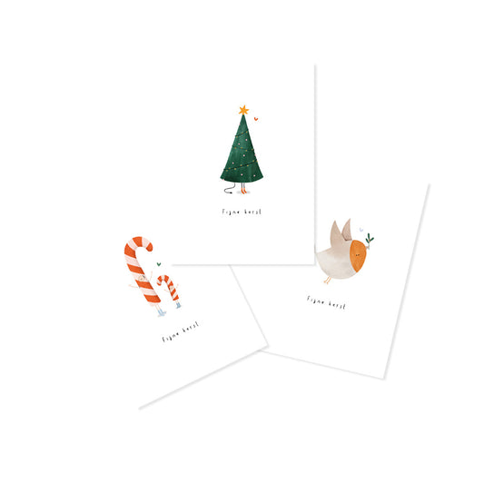 Setje van 3 kerstkaarten incl. enveloppen