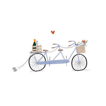 Gevouwen kaart: Trouwfiets