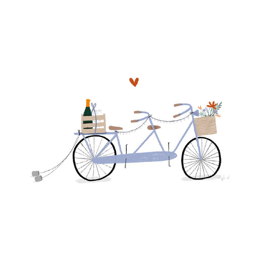Gevouwen kaart: Trouwfiets